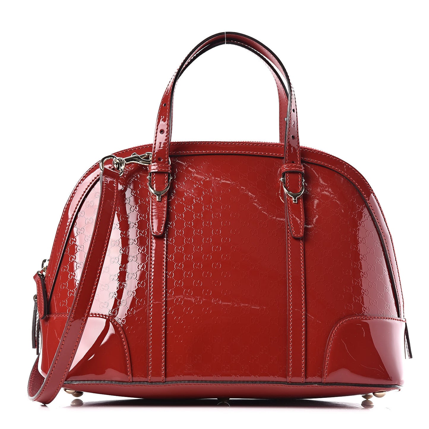 Patent Microguccissima Small Nice Top Handle Dome Bag Rose Bed