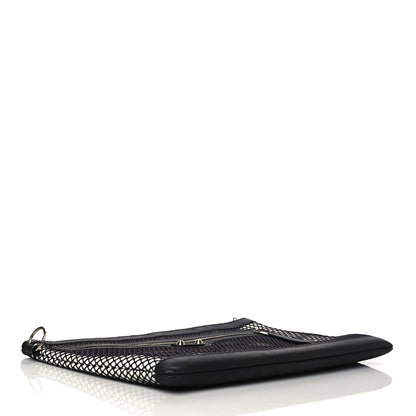 Balenciaga Nylon Mesh Lambskin Classic Silver Hardware Large Clip White Black 4 of 9