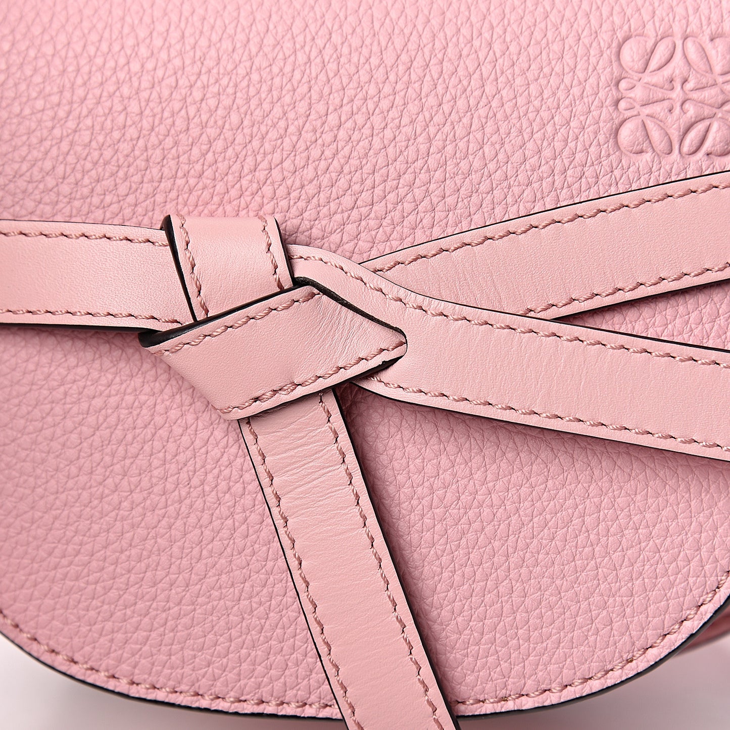 Grained Calfskin Mini Gate Crossbody Bag Pastel Pink