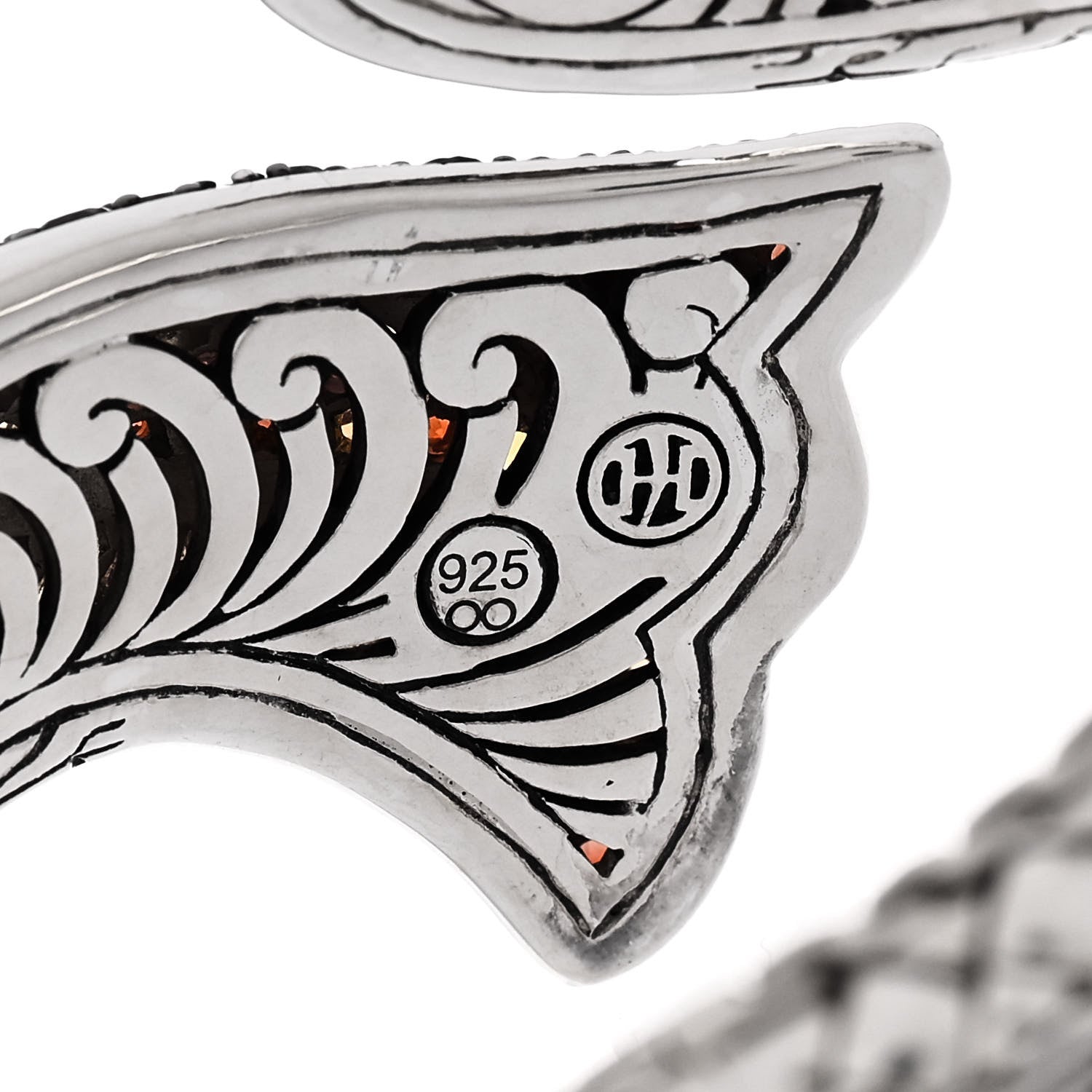 John Hardy Sterling Silver Garnet Citrine Koi Kick Cuff Bracelet 3 of 3