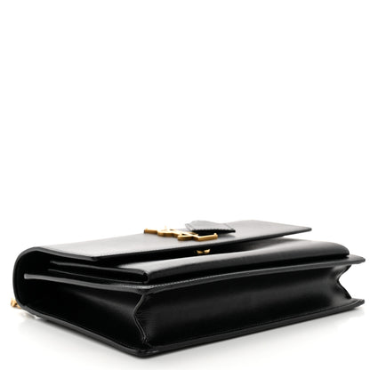 Saint Laurent Smooth Calfskin Medium Monogram Sunset Satchel Black 4 of 12