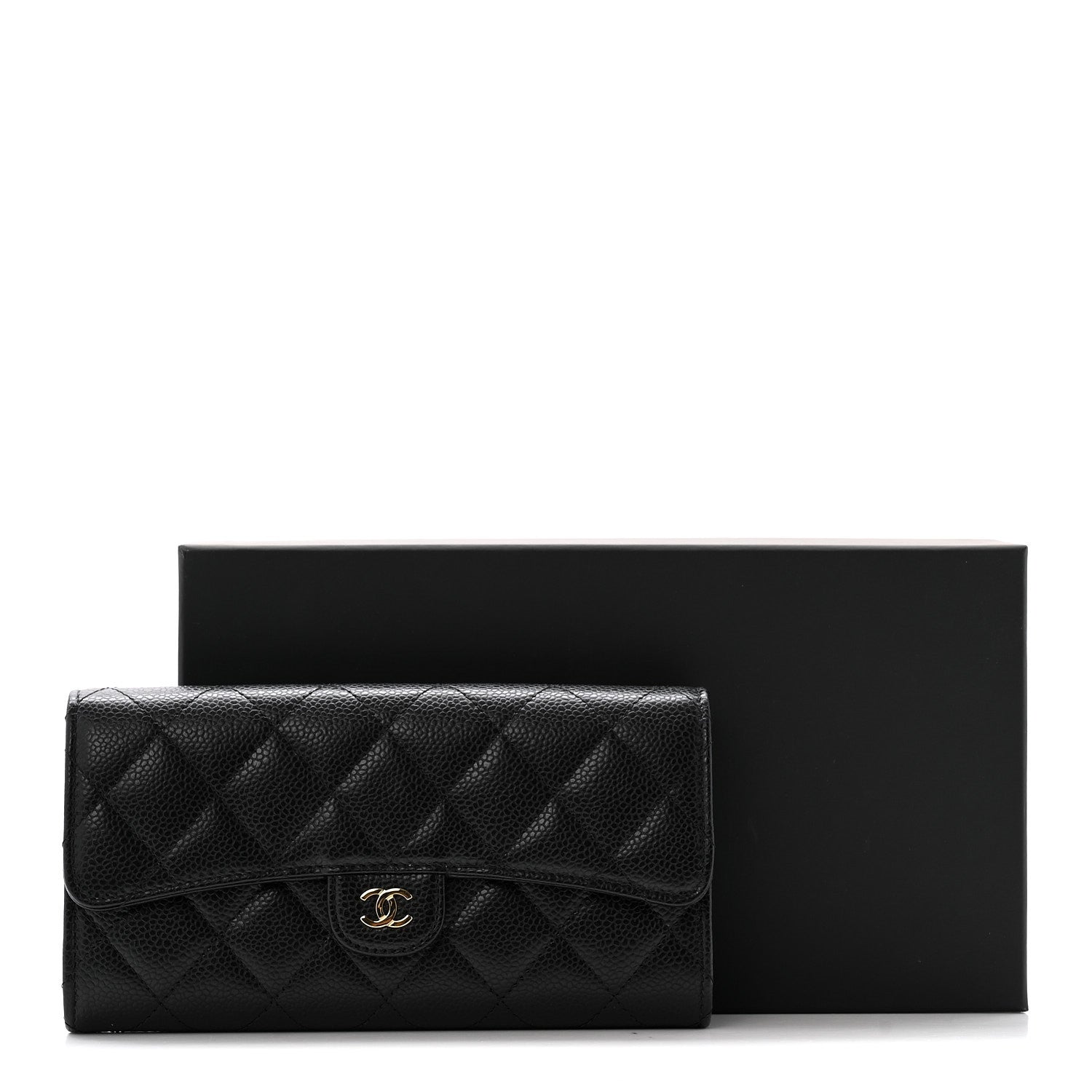 Chanel Caviar Quilted Large Gusset Flap Wallet Black 11 of 11