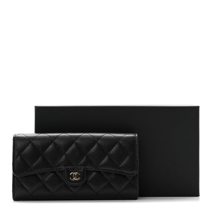 Chanel Caviar Quilted Large Gusset Flap Wallet Black 11 of 11