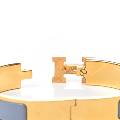 Hermes Enamel Narrow Clic Clac H Bracelet PM Bleu Lin 4 of 5