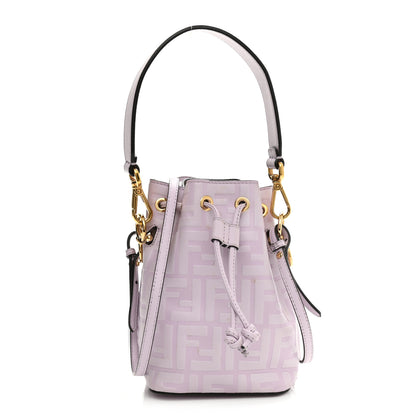 Fendi Vitello Termosport F is Fendi FF 1974 Embossed Mini Mon Tresor Bucket Bag Anemone 1 of 11