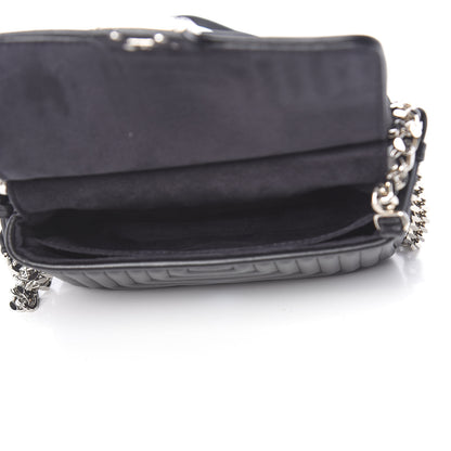 Fendi Shiny Nappa Trapuntata Micro Double Baguette Black 5 of 12