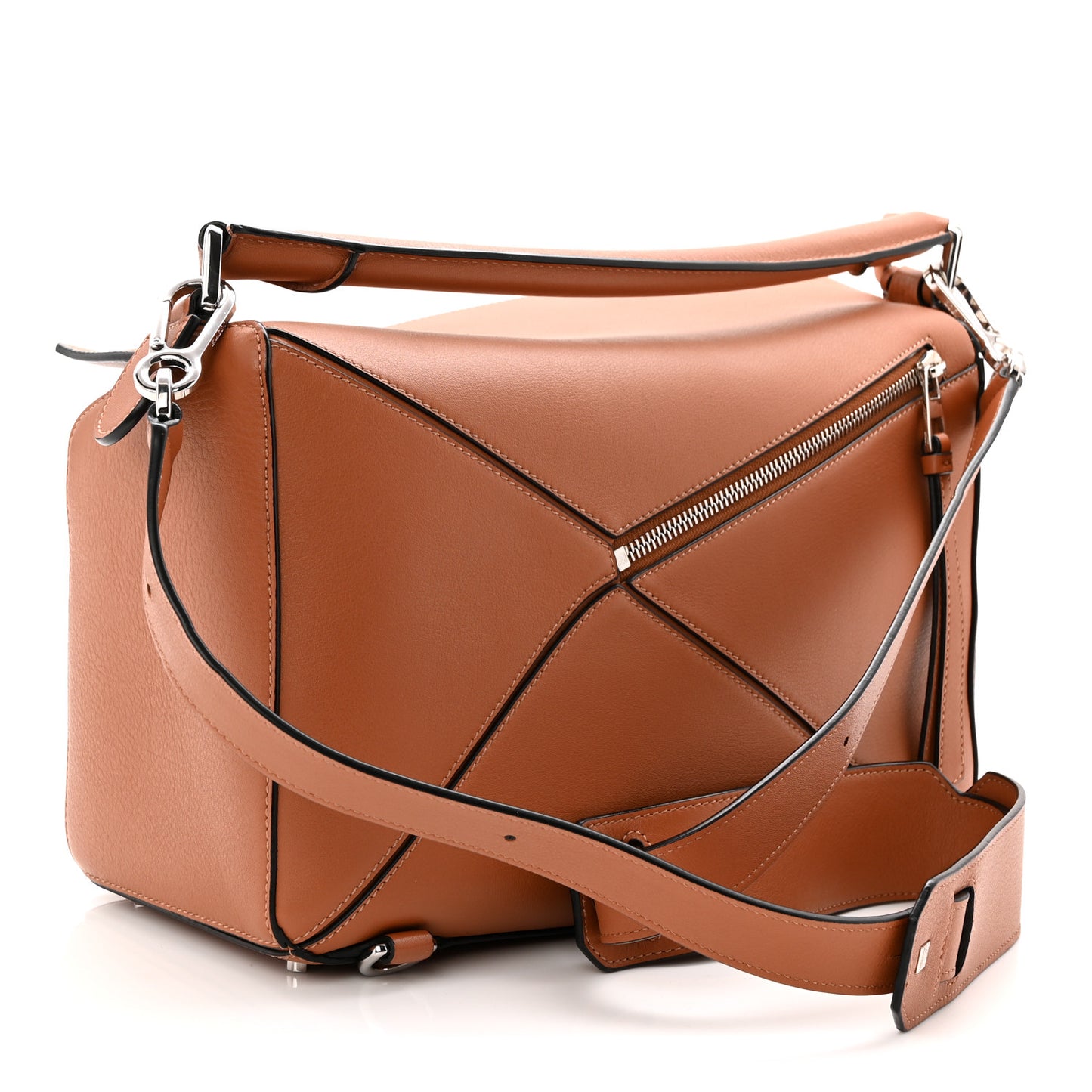 Calfskin Medium Puzzle Bag Tan