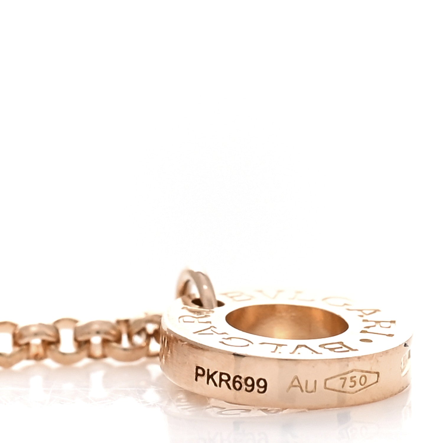 Bulgari 18K Rose Gold Cermet Small B.Zero1 Pendant Necklace 5 of 6