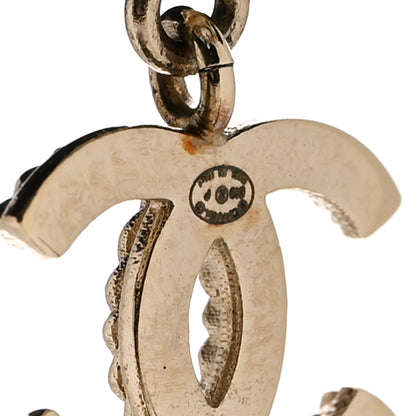 Chanel Crystal CC Ball Drop Earrings Gold Blue 4 of 4