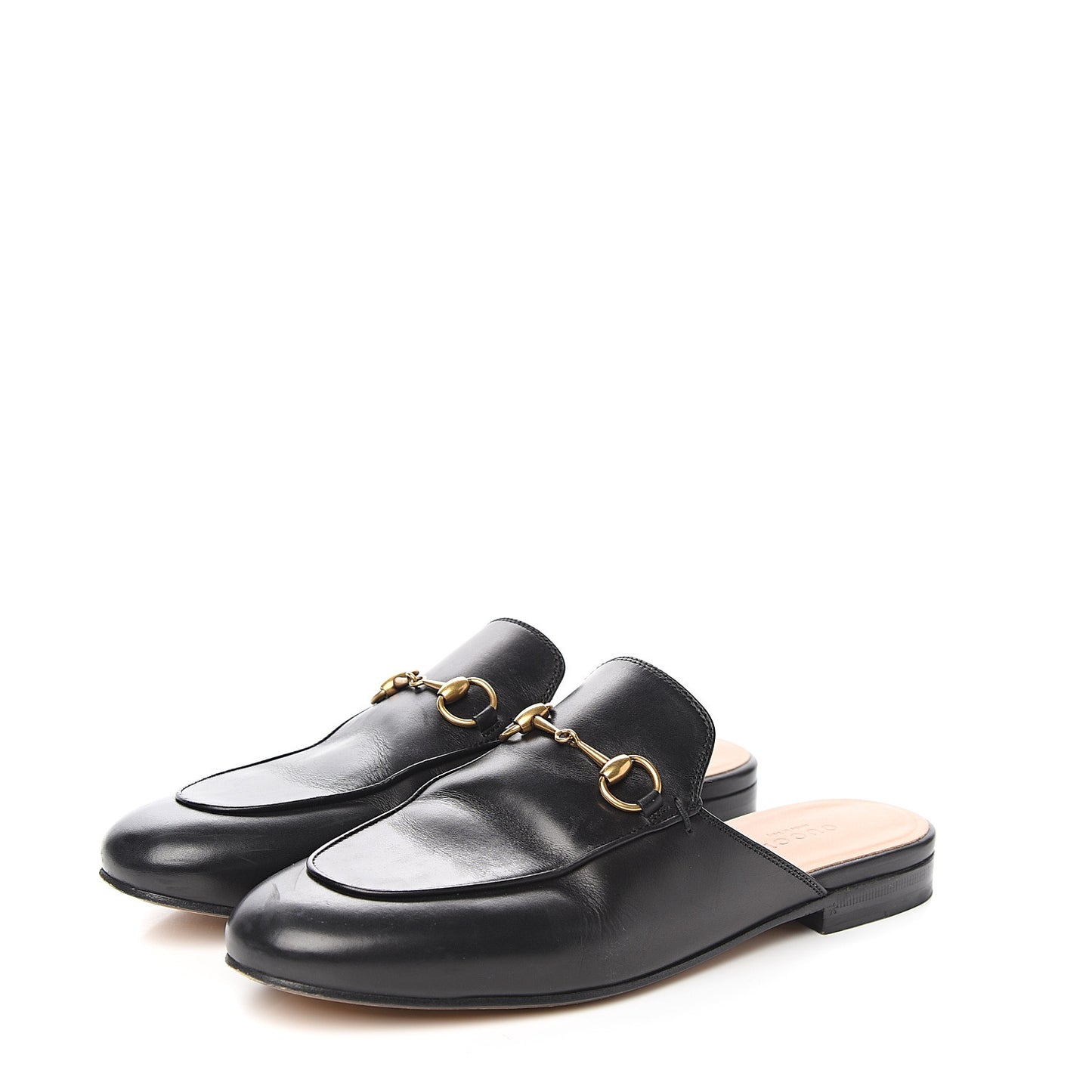 Calfskin Womens Princetown Slippers 38 Black