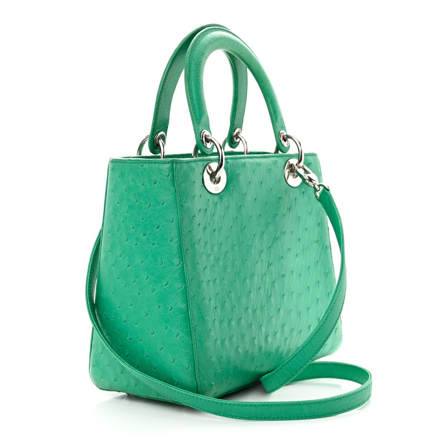 Christian Dior Ostrich Medium Lady Dior Green 3 of 11