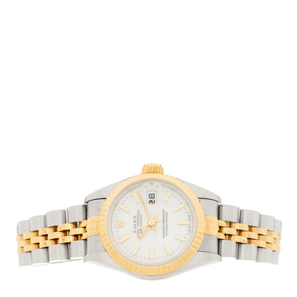 Rolex Stainless Steel 18K Yellow Gold 26mm Oyster Perpetual Datejust Watch White 69173 2 of 4