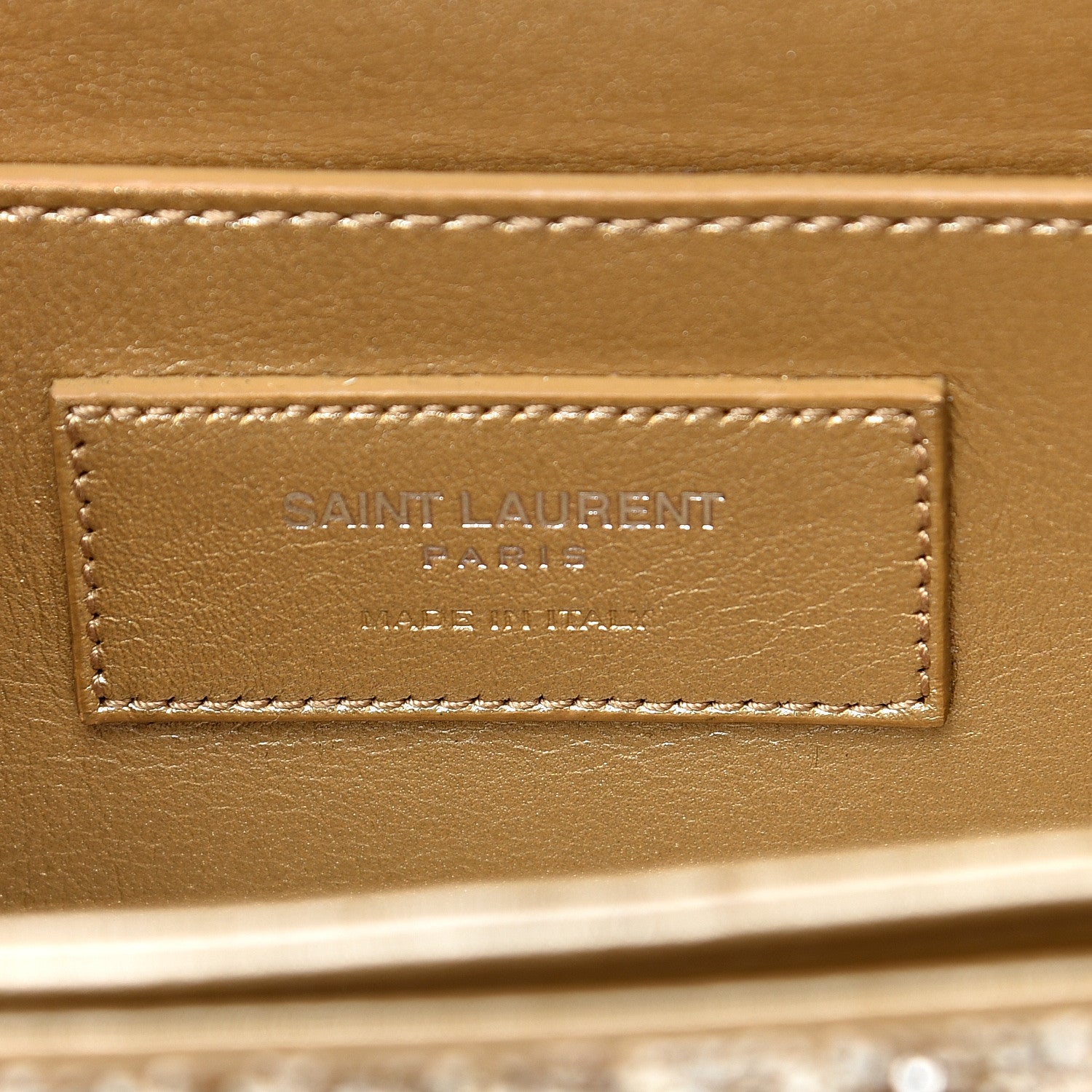 Saint Laurent Glitter Small Lulu Bunny Satchel Gold Silver 5 of 12