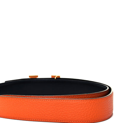 Hermes Togo Box 32mm H Belt 95 Orange Black 2 of 4