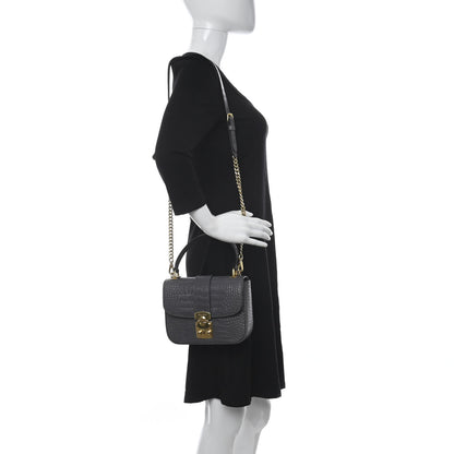 Miu Miu Crocodile Print Calfskin Top Handle Bag Mercurio 2 of 10
