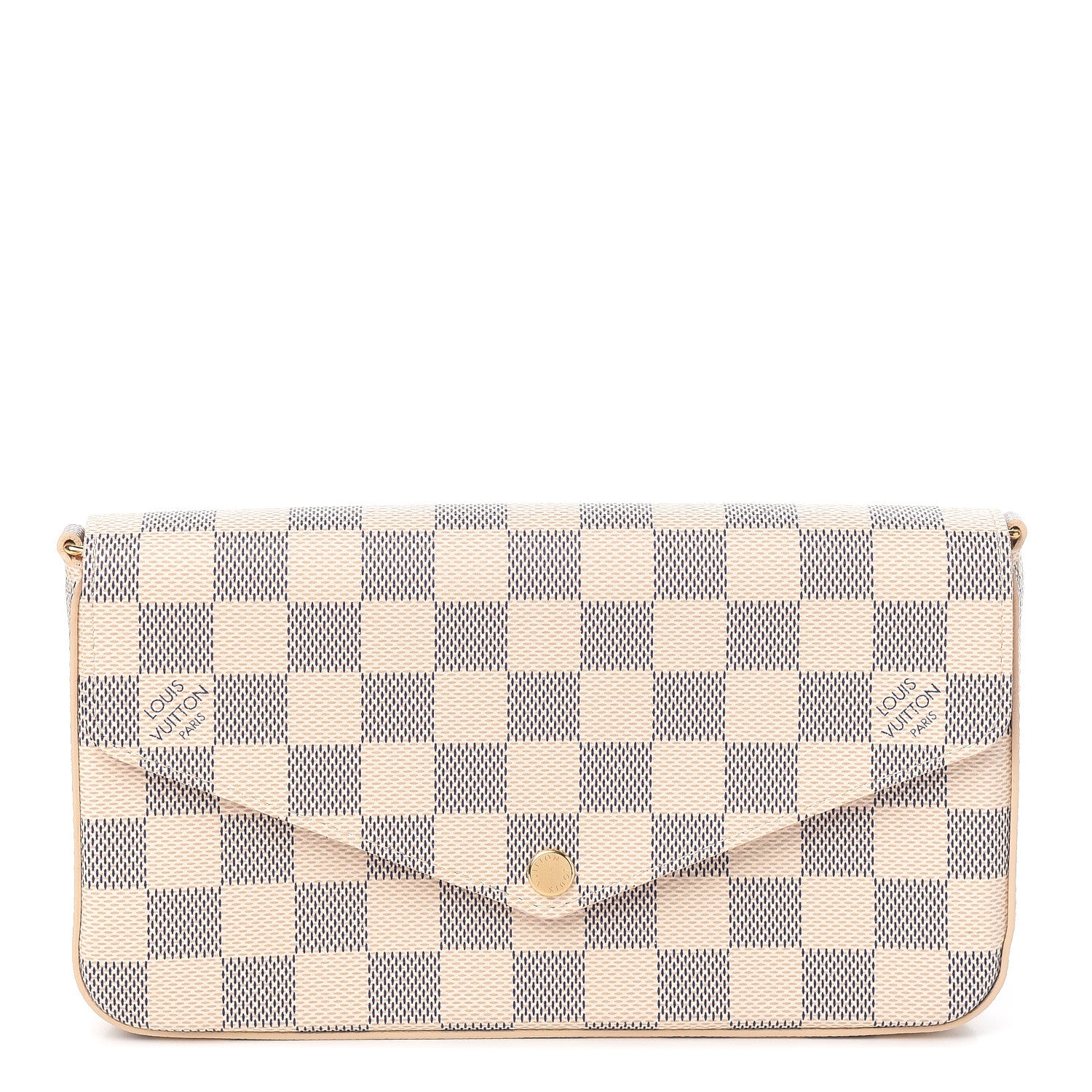 Louis Vuitton Damier Azur Pochette Felicie Chain Wallet Rose Ballerine 1 of 10