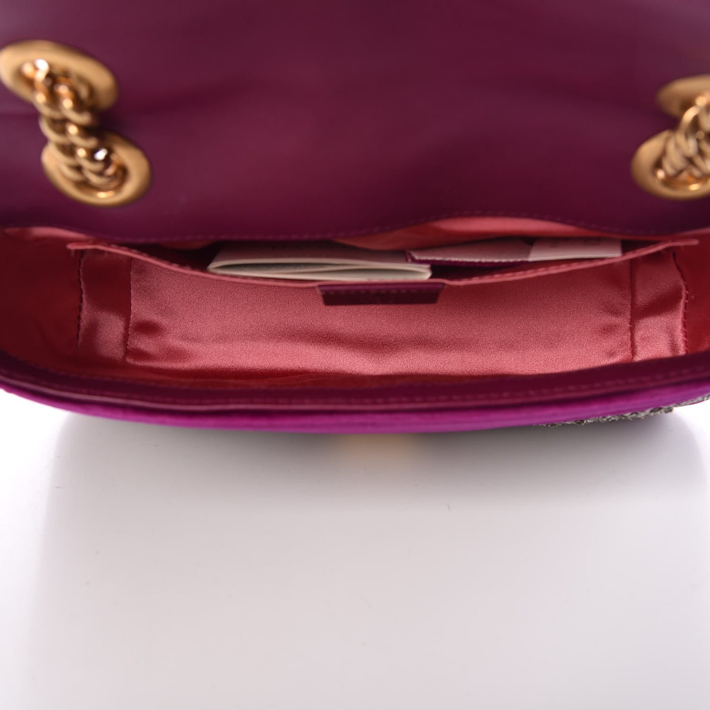 Velvet Matelasse Embroidered Mini GG Marmont Shoulder Bag Bordeaux