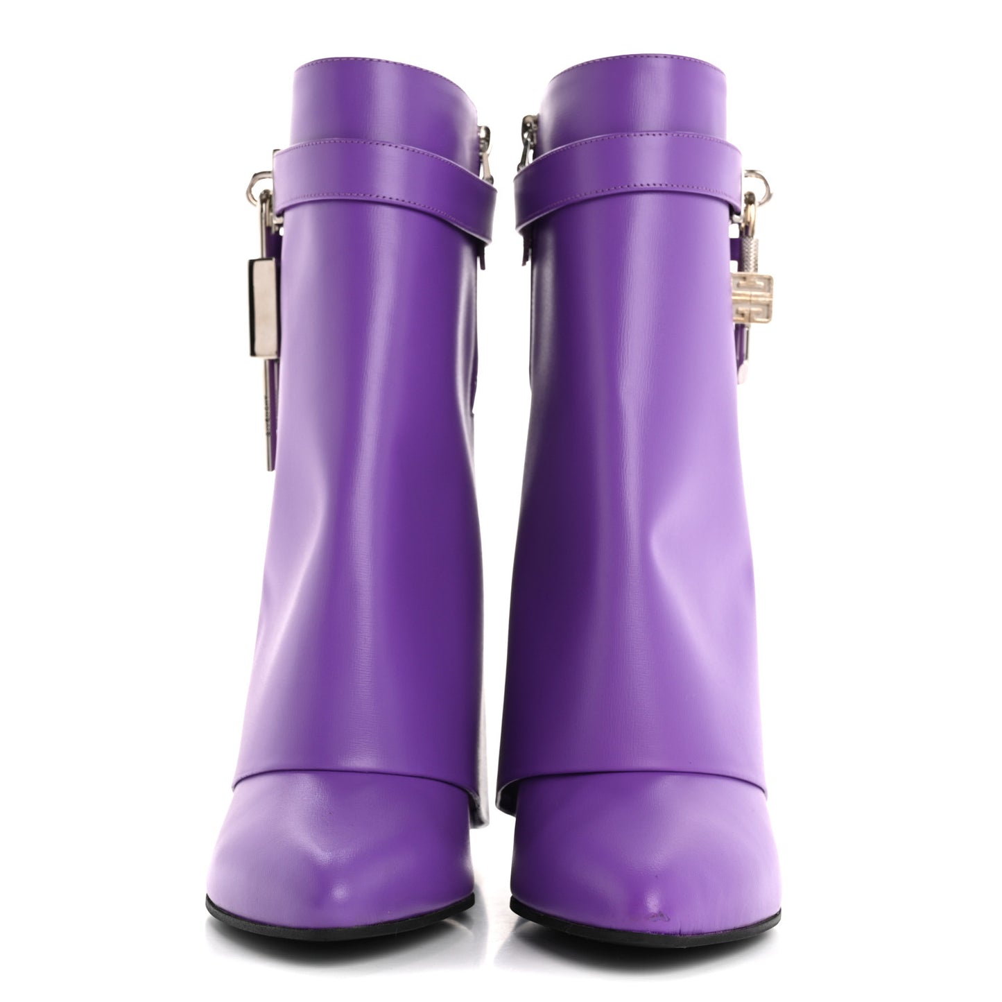 Calfskin Shark Lock Ankle Boots 39 Ultraviolet