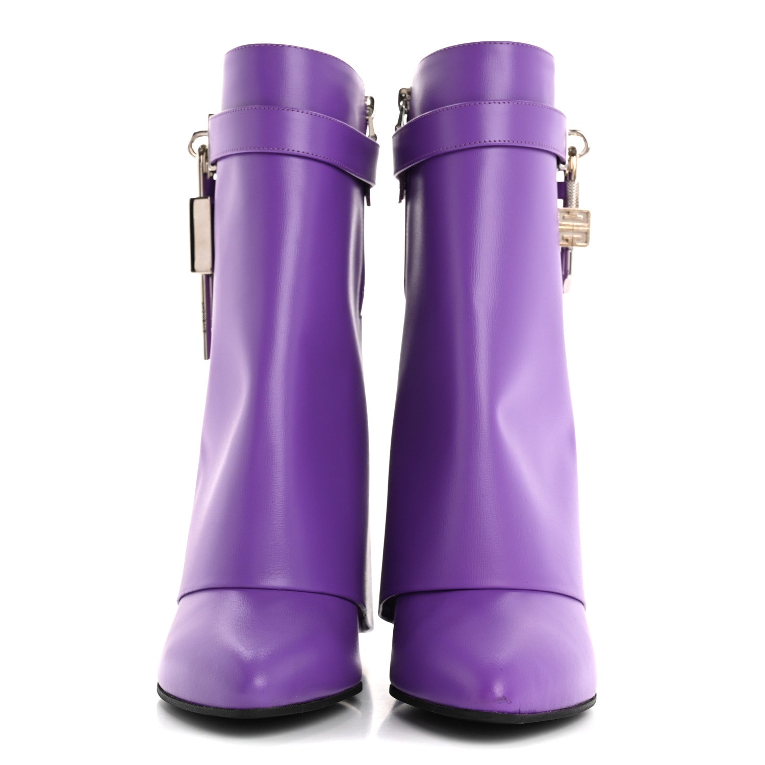 Givenchy Calfskin Shark Lock Ankle Boots 39 Ultraviolet 2 of 10