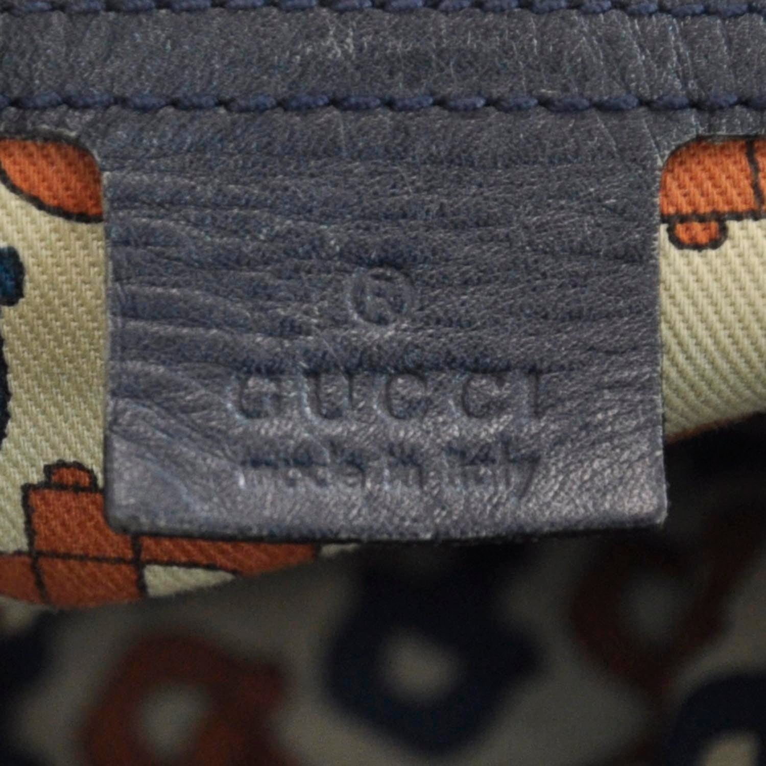 Gucci Guccissima Large Horsebit Chain Hobo Blue 10 of 11