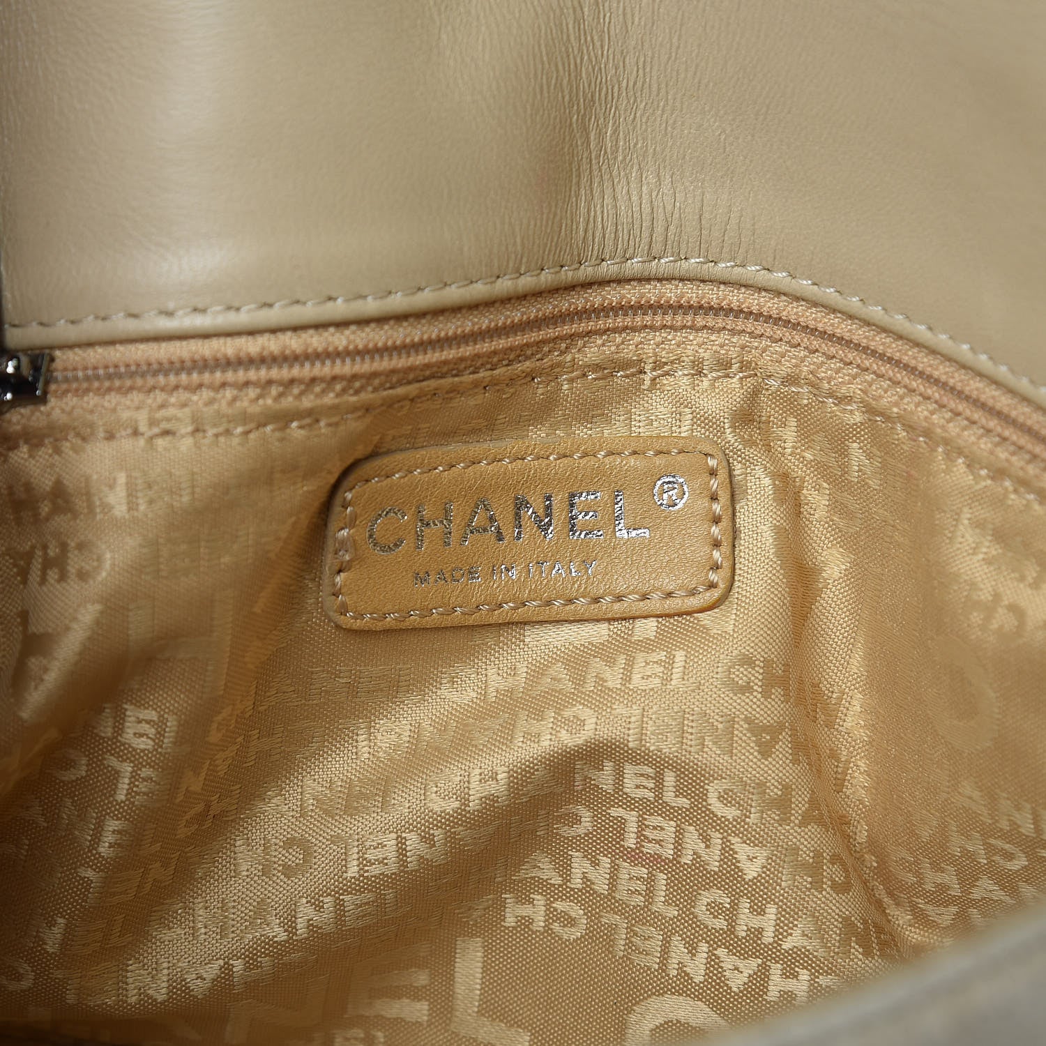 Chanel Glazed Crackled Calfskin Studded Mademoiselle Flap Light Beige 7 of 11