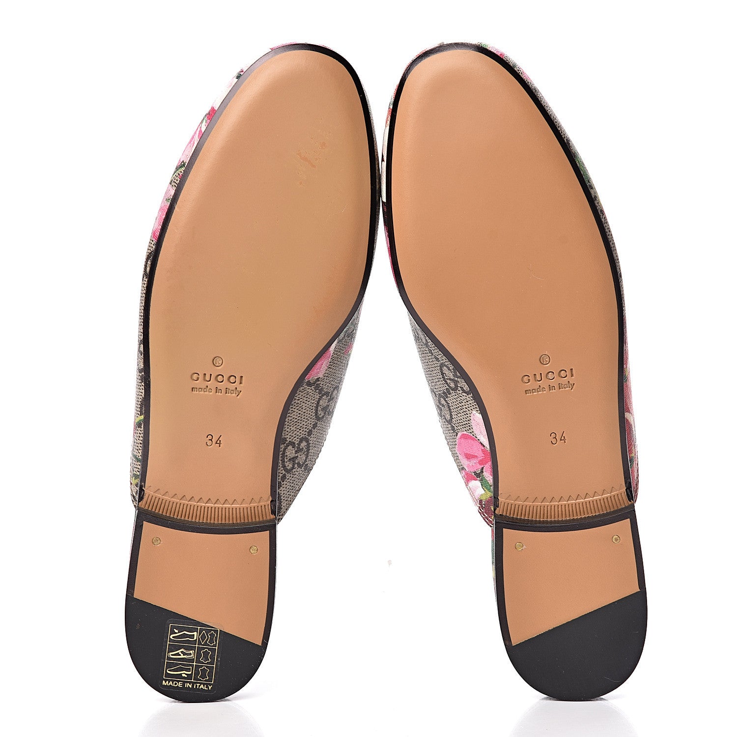 Gucci GG Supreme Monogram Blooms Womens Princetown Slippers 34 Beige Multicolor Dry Rose 6 of 10
