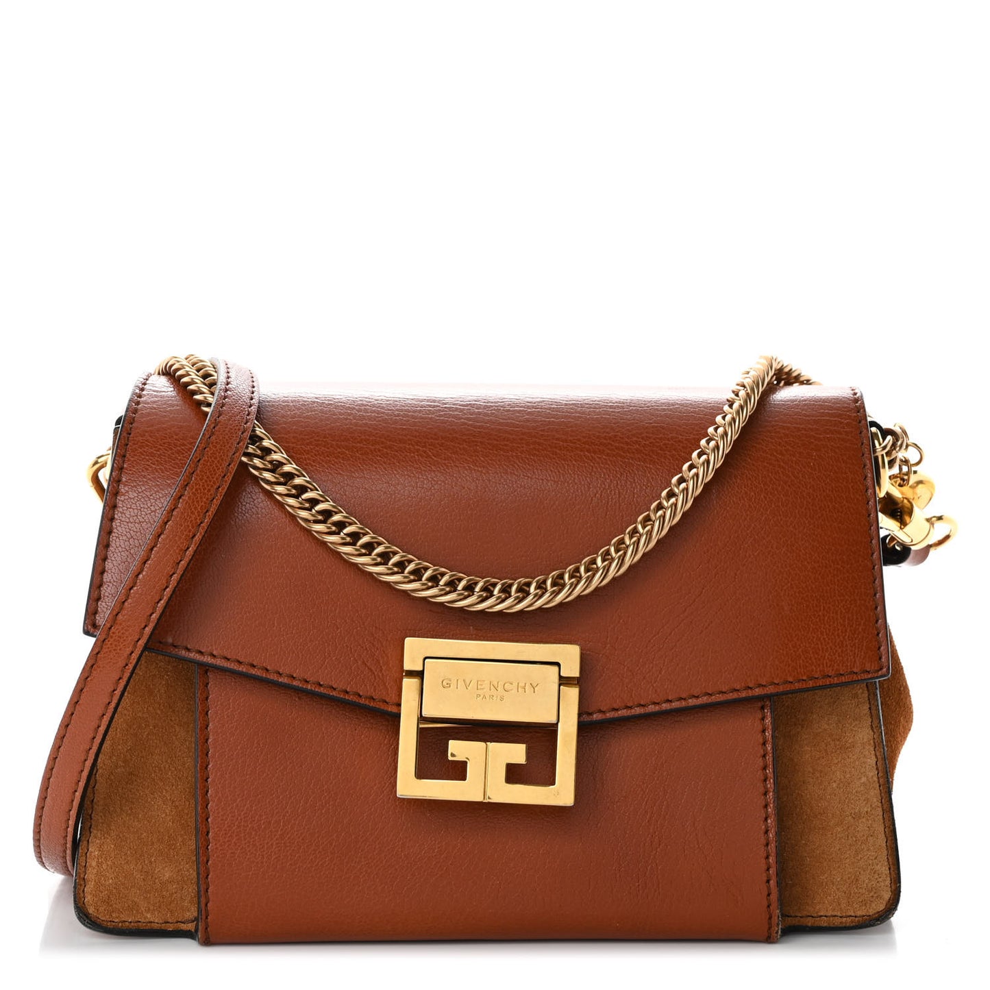 Goatskin Small GV3 Shoulder Bag Chestnut