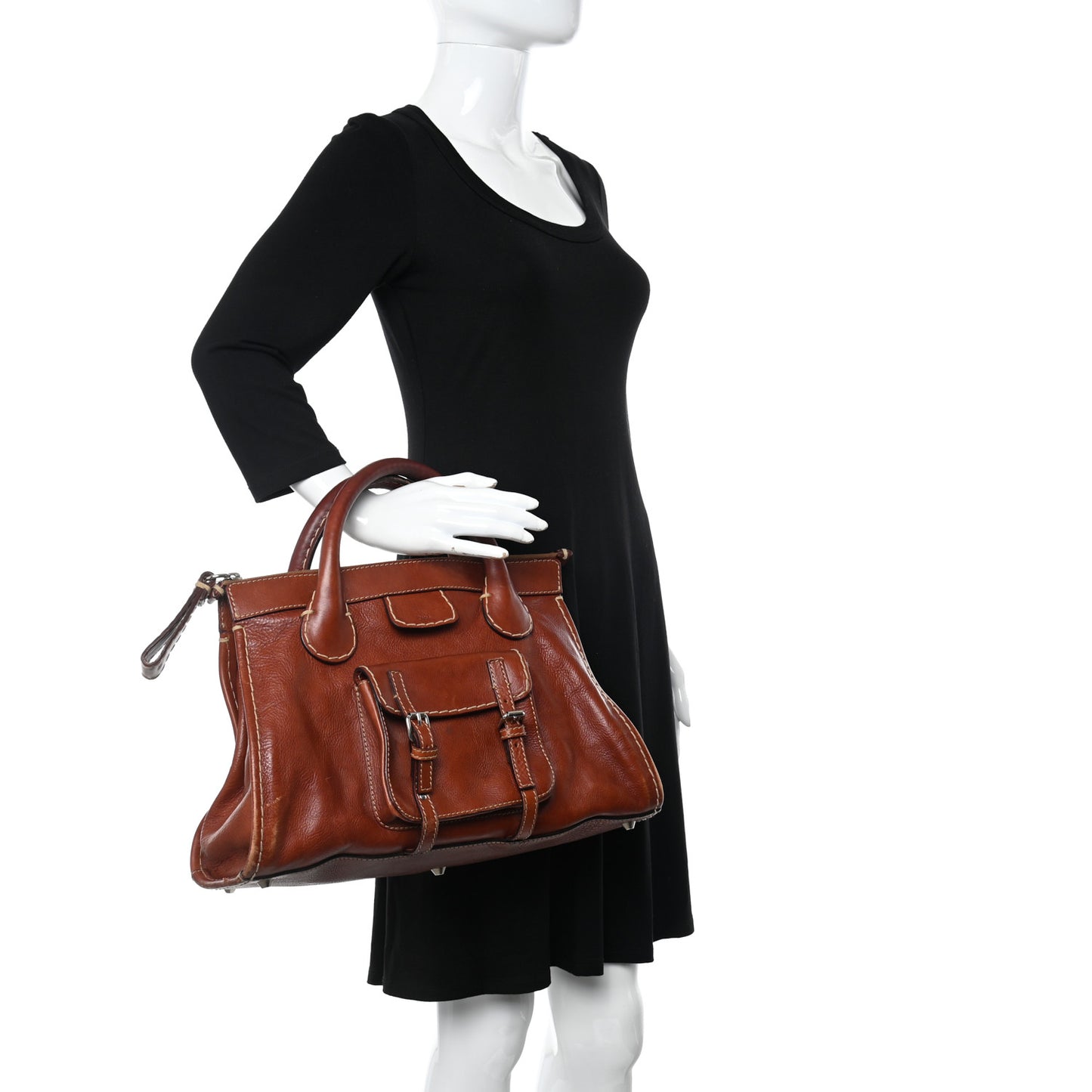 Calfskin Edith Satchel Ecureil Brown