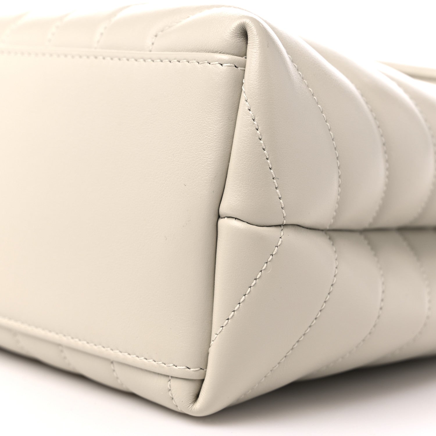 Saint Laurent Calfskin Y Quilted Monogram Medium Loulou Chain Satchel Crema Soft 10 of 10