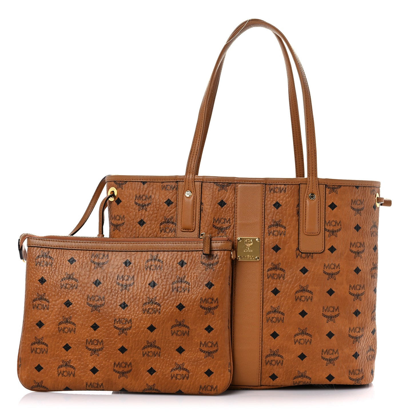 Visetos Medium Project Reversible Shopper Tote Cognac