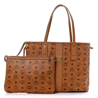 MCM Visetos Medium Project Reversible Shopper Tote Cognac 1 of 20