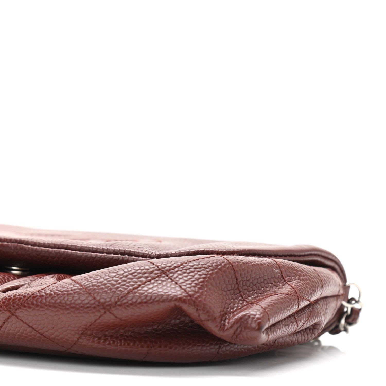 Chanel Caviar Half Moon Wallet On Chain WOC Bordeaux 9 of 10