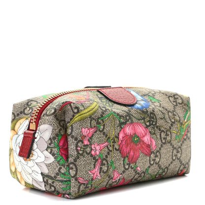 Gucci Soft GG Supreme Monogram Flora Calfskin Small Ophidia Cosmetic Case Beige Ebony Multicolor Rosso 3 of 8