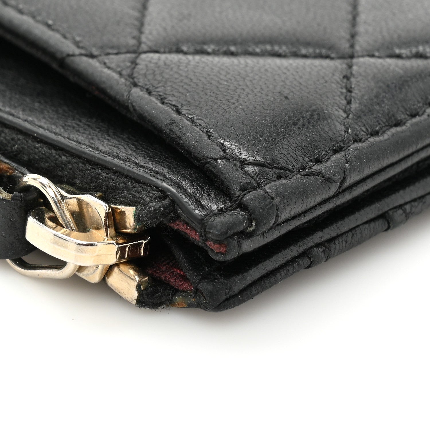 Chanel Lambskin Quilted Zip Card Holder Black 11 of 13