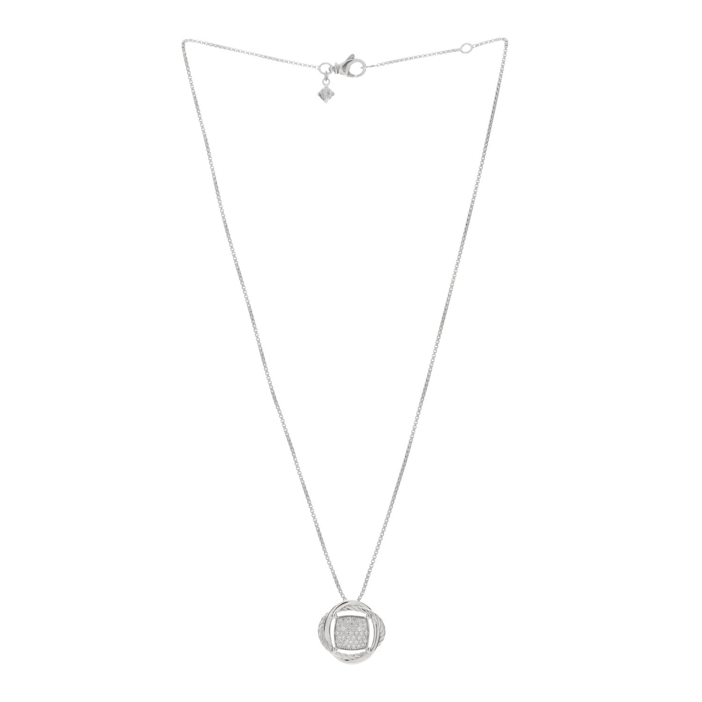 Sterling Silver Diamond 20mm Infinity Pendant Necklace