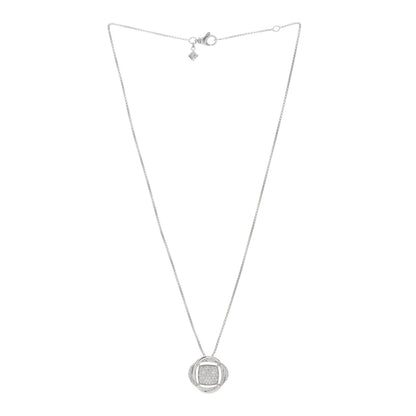 David Yurman Sterling Silver Diamond 20mm Infinity Pendant Necklace 2 of 3