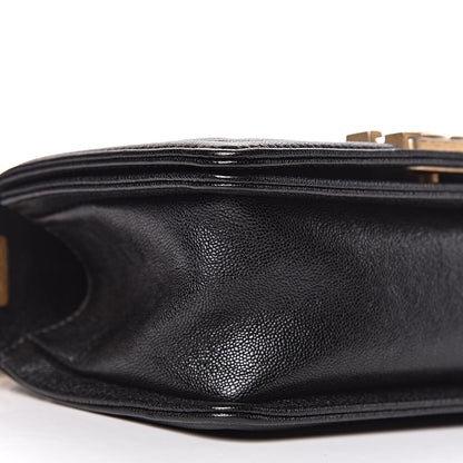 Chanel Caviar Chevron Quilted Small Boy Flap Black 10 of 12