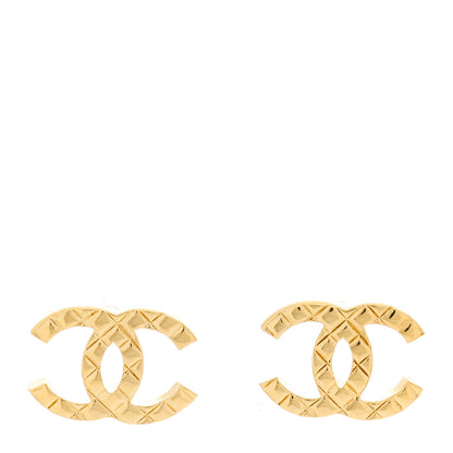 Chanel Metal Textured CC Earrings Gold 1 of 5