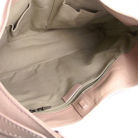 Leather Shoulder Bag Pale Pink