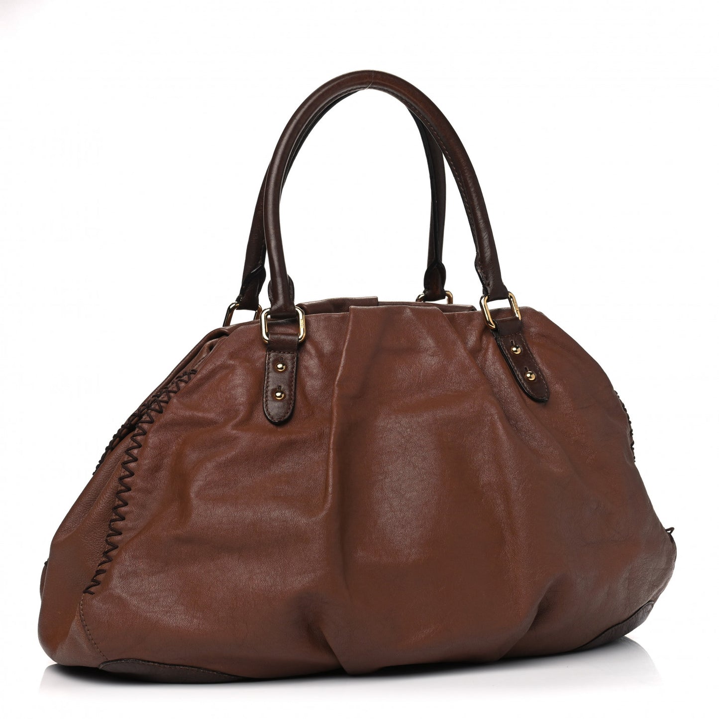 Calfskin Shopper Tote Brown