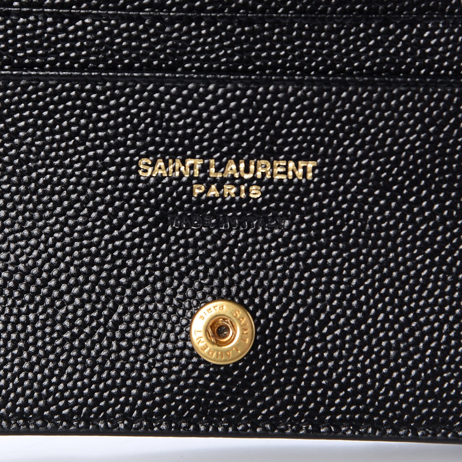 Saint Laurent Grain De Poudre Matelasse Chevron Monogram Card Case Black 6 of 8