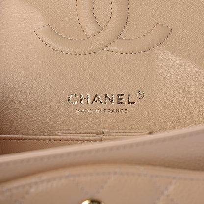 Chanel Caviar Quilted Medium Double Flap Beige Clair 7 of 11