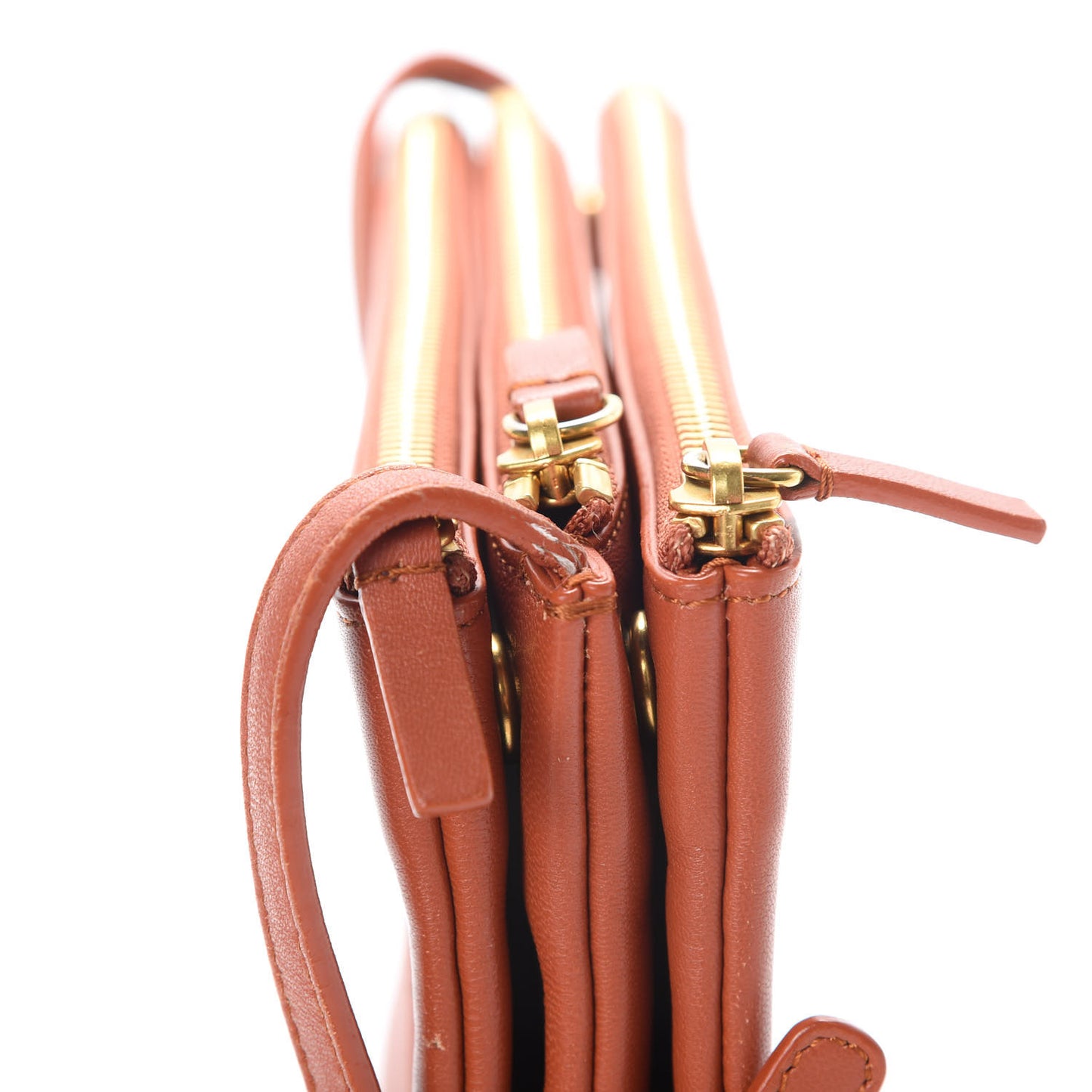 Lambskin Small Trio Crossbody Bag Tan