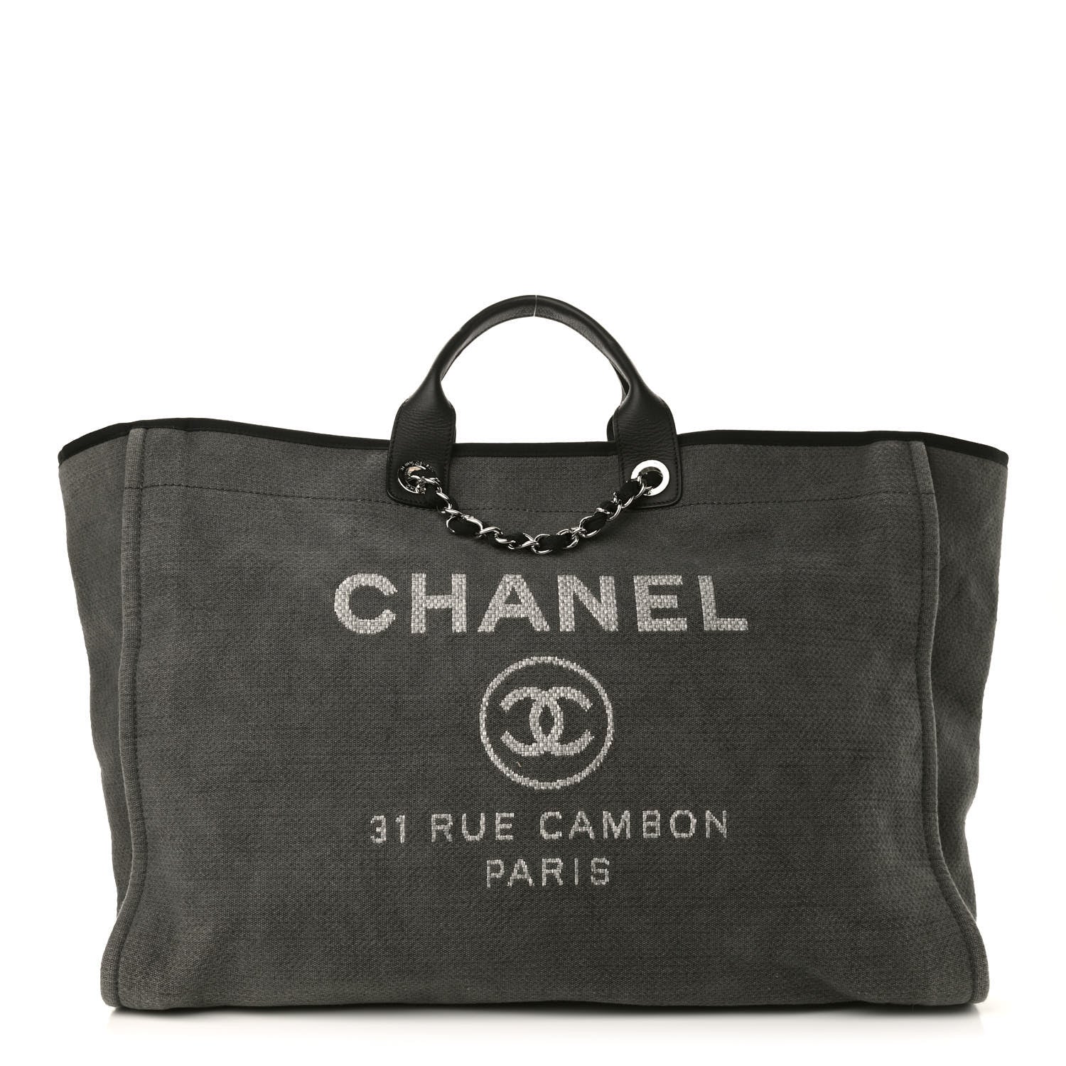 Chanel Canvas Extra Large Deauville Tote Grey 1 of 8