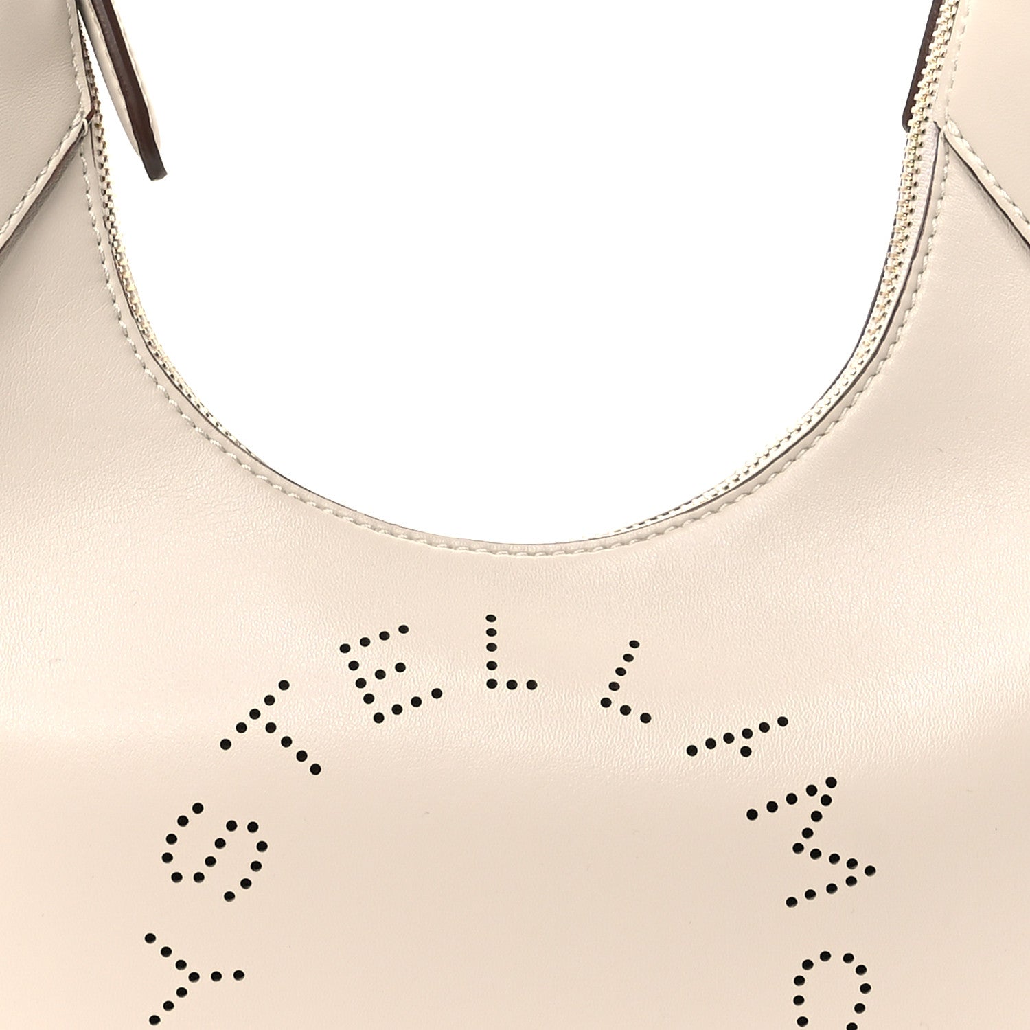 Stella McCartney Eco Alter Nappa Perforated Logo Small Hobo White 8 of 10