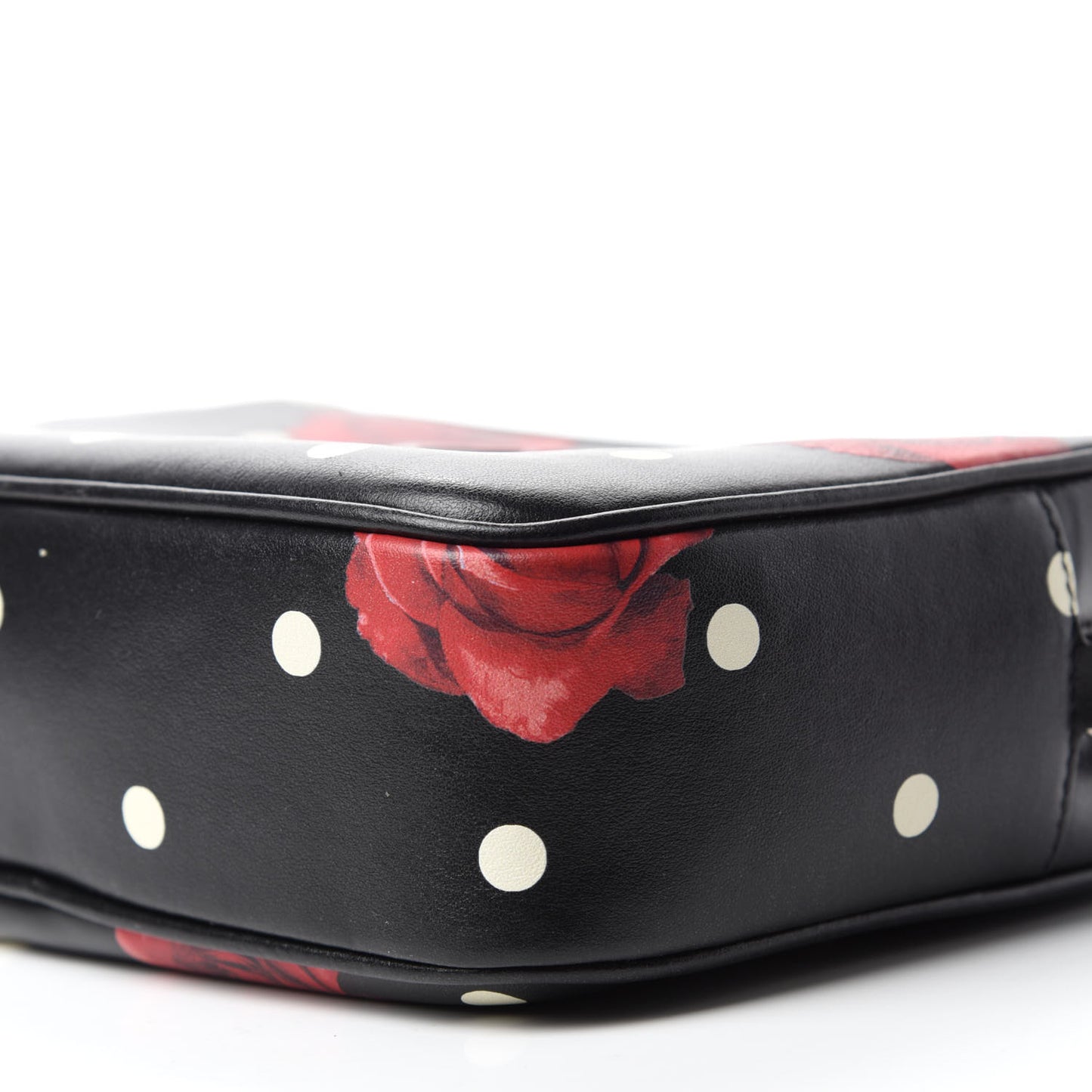 Calfskin Rose Print Monogram Lou Camera Bag Black