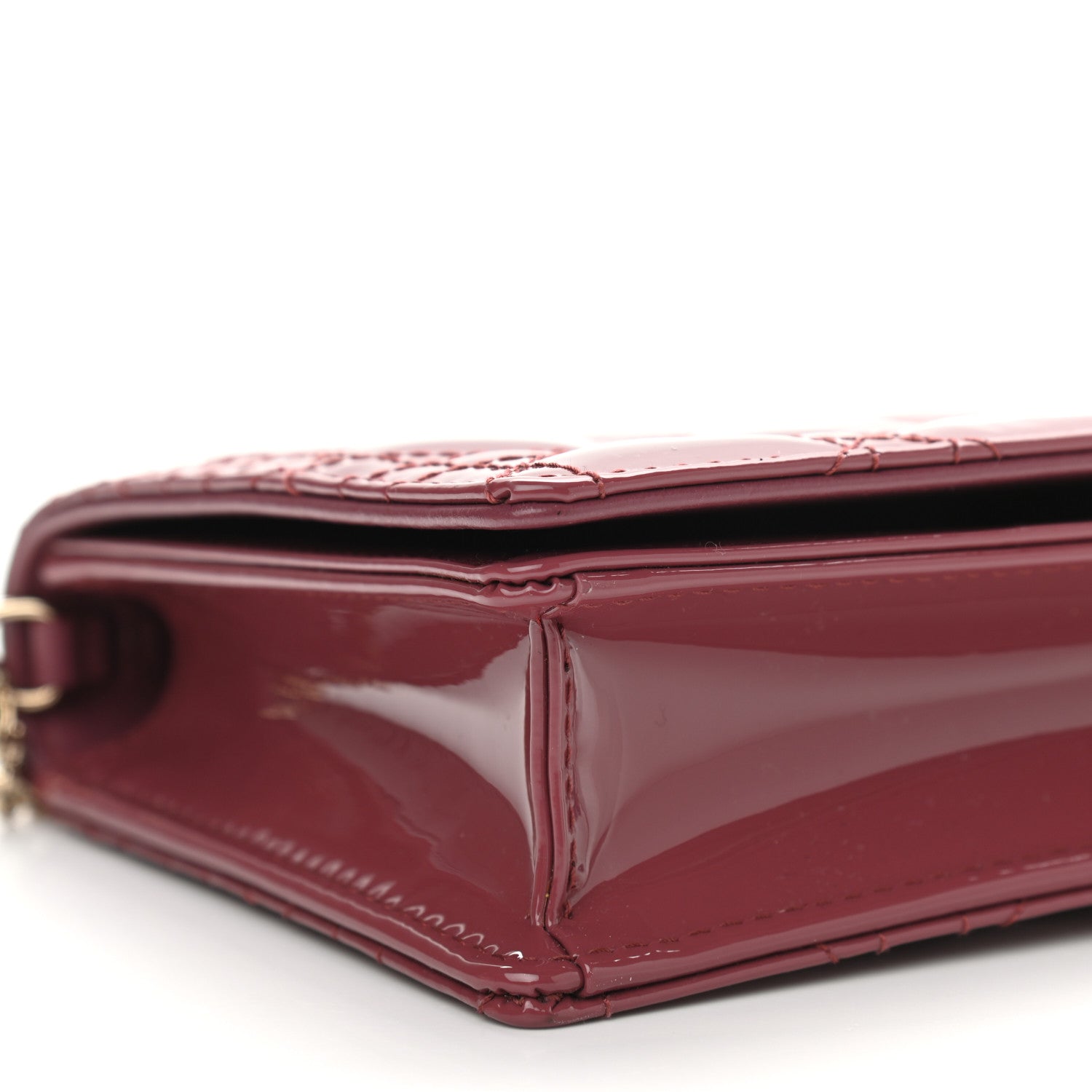 Christian Dior Patent Cannage Lady Dior Clutch Red 10 of 12