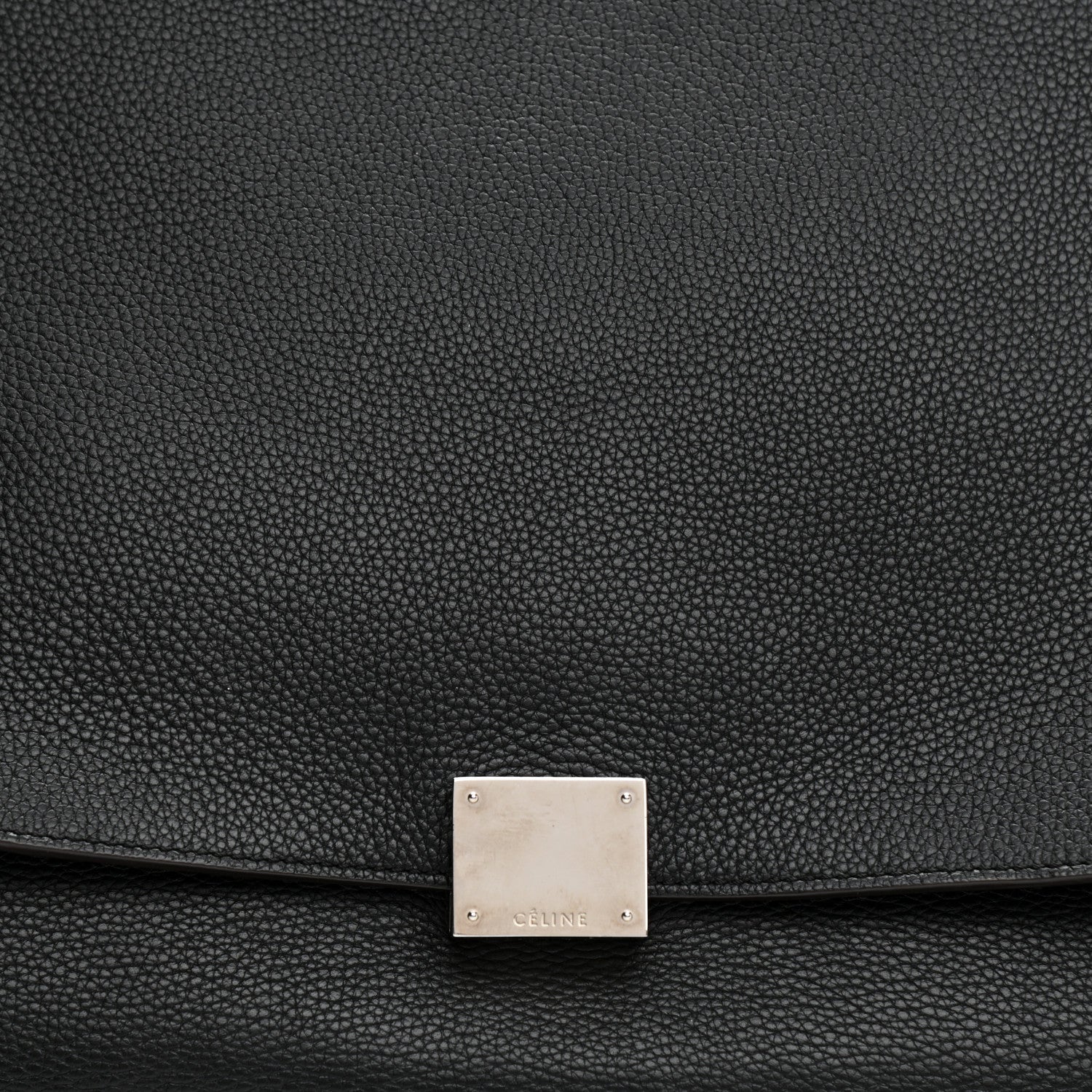 Celine Drummed Calfskin Suede Large Trapeze Black 8 of 11