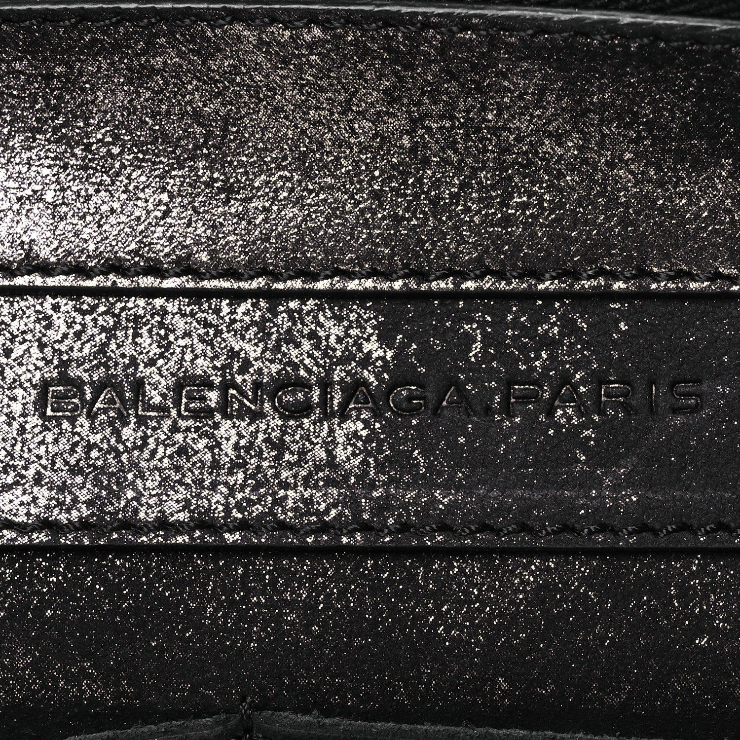 Balenciaga Metallic Calfskin Milky Way Papier Clutch Black 6 of 8