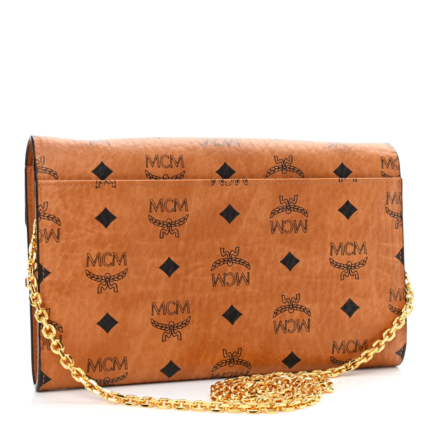 MCM Visetos Millie Wallet On Chain Cognac 3 of 9